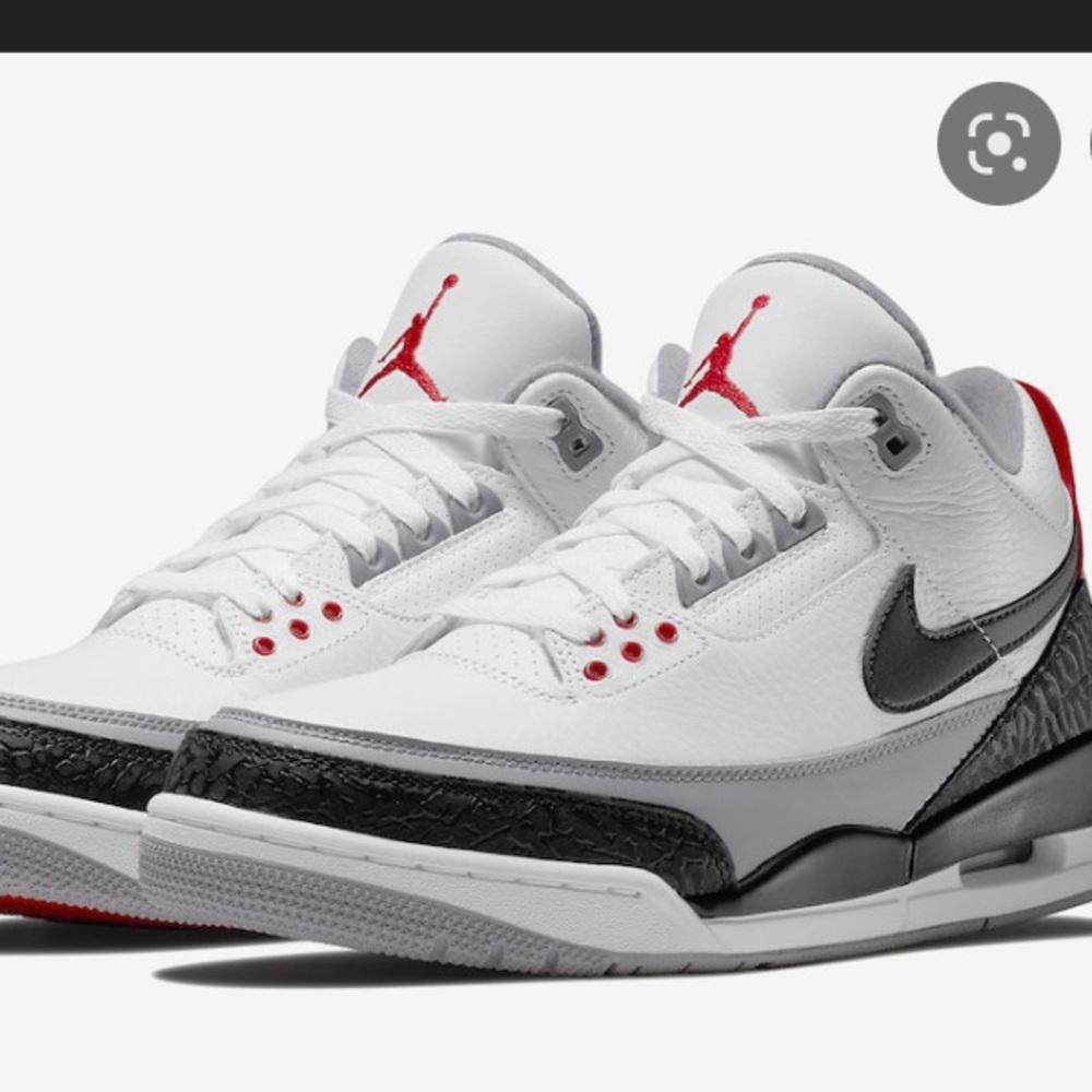 ✨MENS Jordan 3 Retro Fire Red (2007) SIZE 8 WHITE/FIRE RED-CEMENT GREY✨